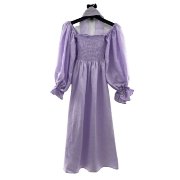 Sleeper Dresses & Skirts - Sleeper Women’s Atlanta Linen Lounge Dress Lavender Smocked Size XS $320